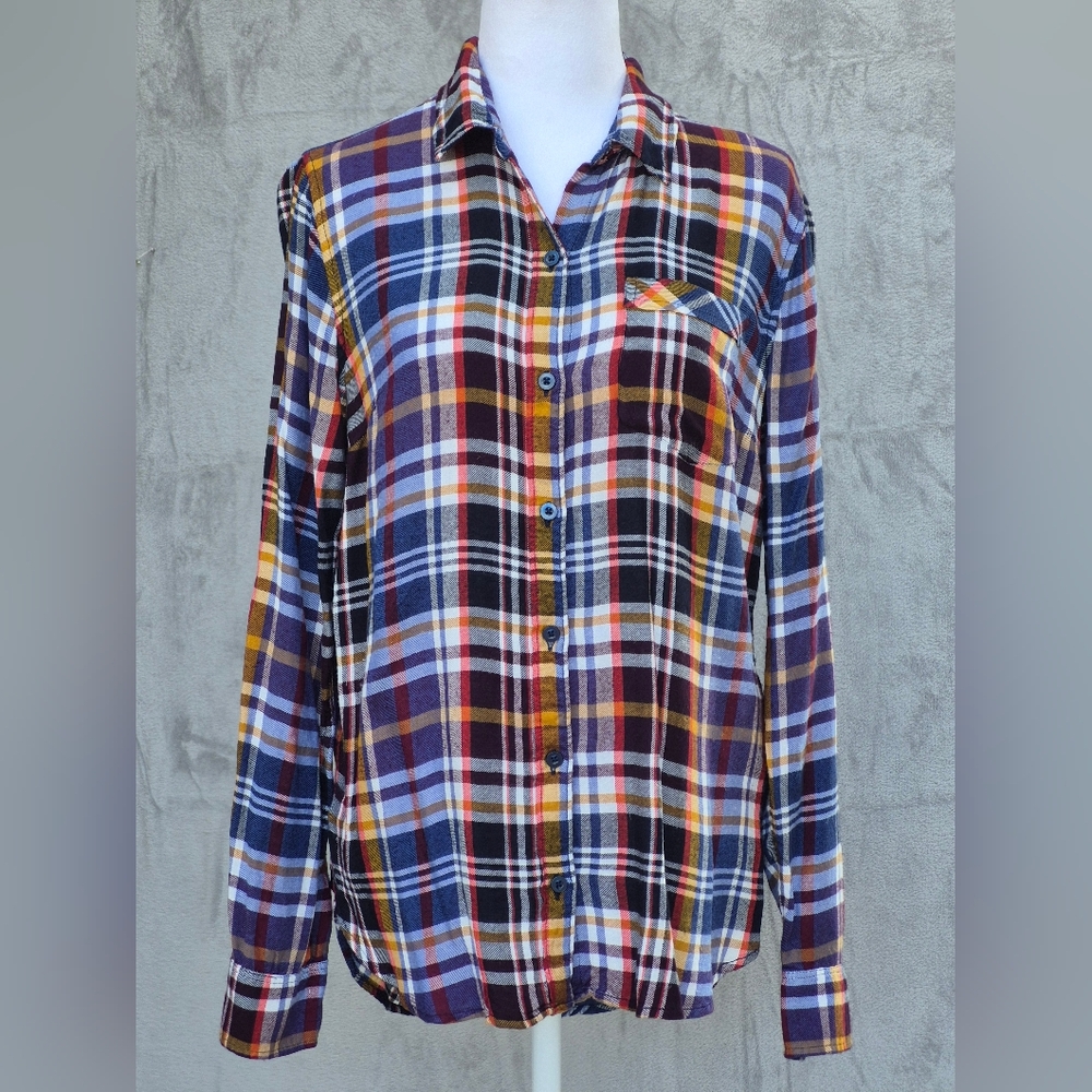 LUCKY BRAND Women's Western Cowboy Harper Adjustable Sleeve Button Back Size S/P